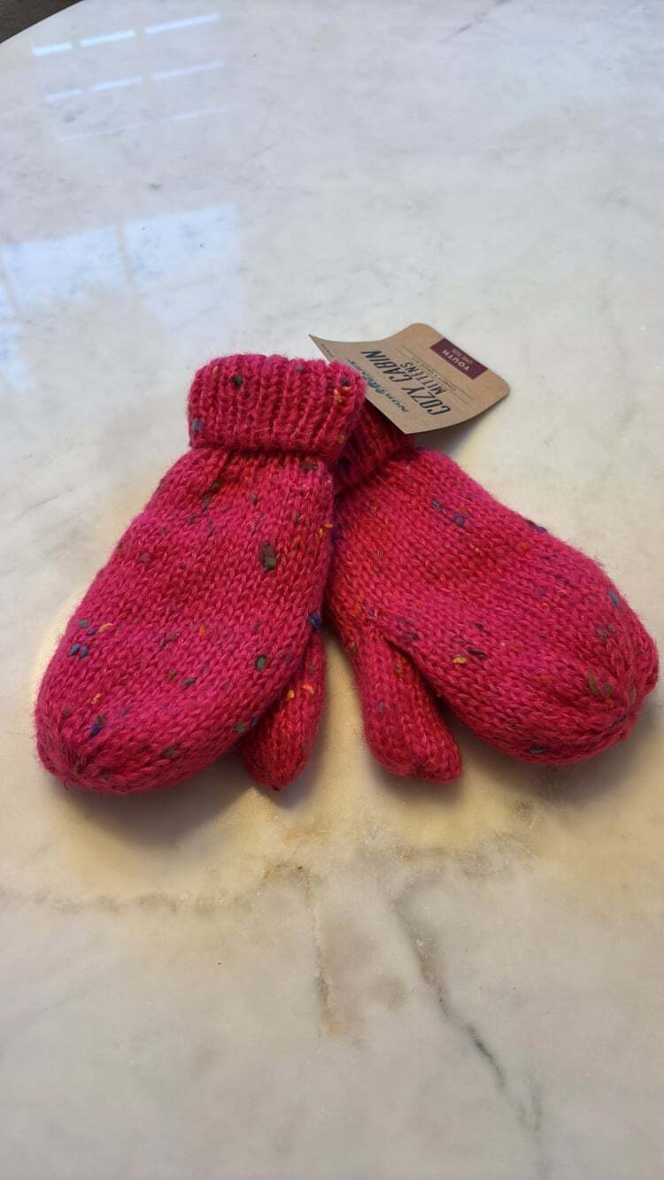 Northeast Outfitters Youth Cozy Cabin Mittens Pink NWT